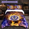 Conjunto de Roupa de Cama Leicester City Football de 3 Peças Conjunto Macio de Capa de Edredom com Fronhas Conjunto de Decoração de Quarto para Casa
