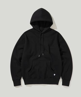 Double Cotton Fleece Hoodie Black