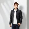 Unisex Lightweight Down Jacket: Stand Collar, Plus Size, Warm Long Sleeve Outerwear for Winter