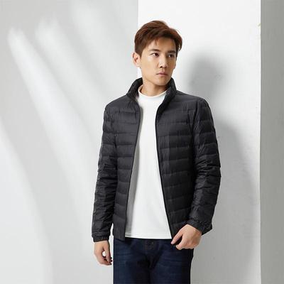 Unisex Lightweight Down Jacket: Stand Collar, Plus Size, Warm Long Sleeve Outerwear for Winter