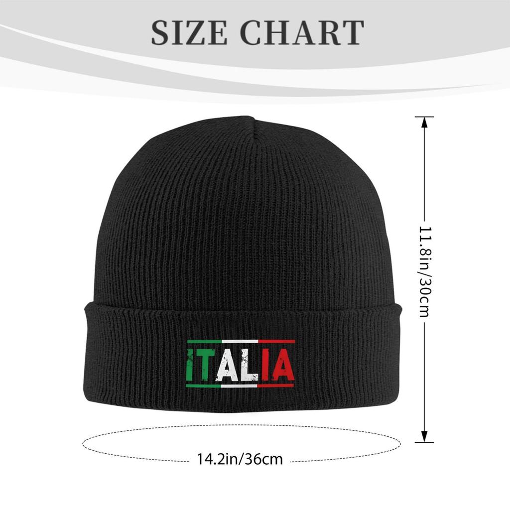 ITALIA Warme Strickmütze Modische Mütze Herbst Winter Outdoor Beanie Hüte für Unisex Schädelmütze