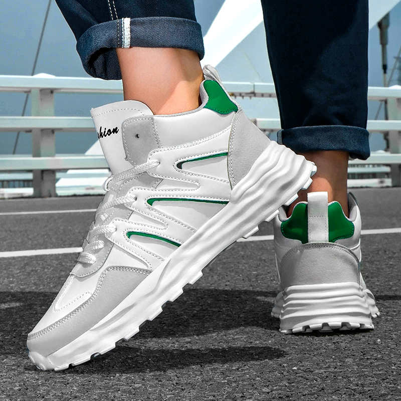 With Ties Pipe Boots Board Boots Men's Sneakers Summer Hi Cut Shoes For Men Sports Cuddly Obuv Krasovka Tenis Sapateni Hit