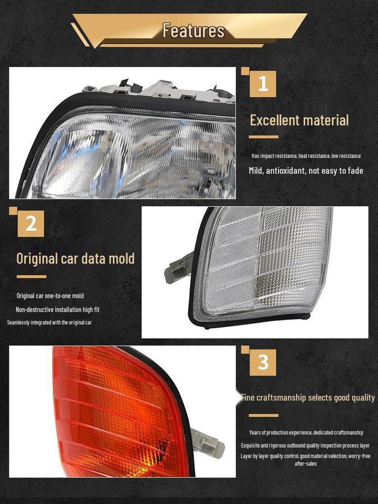Compatible Mercedes-Benz W140 Signal & Light Set: Includes Corner, Turn Signal, Headlight, Taillight, Rear Light for S180, S200, S220