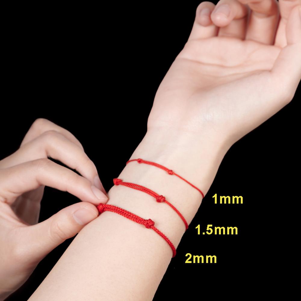 Simple Red String Bracelet for Women Men Adjustable Handmade Red Cord Bracelet for Protection and Good Luck Charm Jewelry