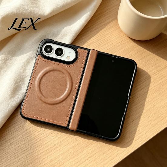 Wireless Charging Compatible Case Magnetic for IPhone 18, Faux Leather Phone Cover with Hinge Soft Hard Hybrid Protection, Full Body Shockproof