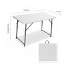 Hushijue Folding Table Outdoor Table for Picnic Leisure Camping Width 122cm Height Adjustable In 3 Levels (White-122cm)