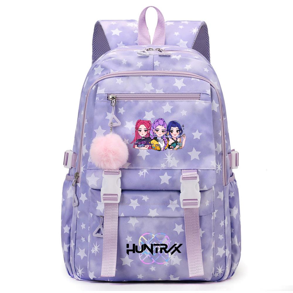 Anime K-Pop Demon Hunters Printed Backpack Large Capacity Bookbag Laptop Unisex Student Boy Girl School Bag Large Capacity Travel Outdoor Bag