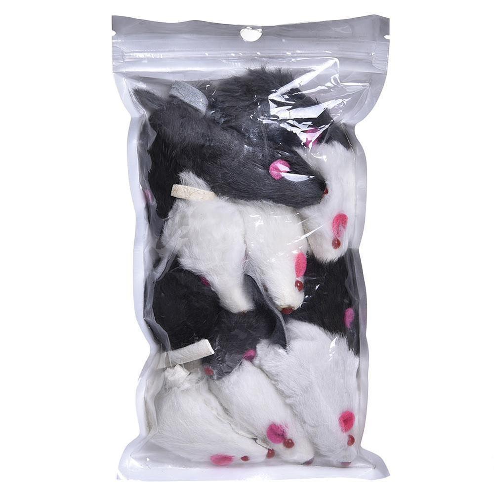12Pcs Fur Mouse Squeaky Sound Mice Rat Toy For Pet Cat Kitten Puppy Playing