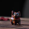 Rainbow Wood Carving: Cute Cat Desktop Ornament - Creative Miniatures for Home Decor