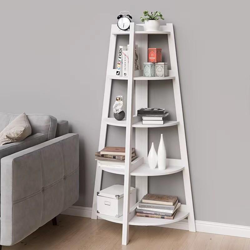 Wall-Mounted Triangular Corner Shelf Rack - Multi-Layer Kitchen Storage Bookshelf