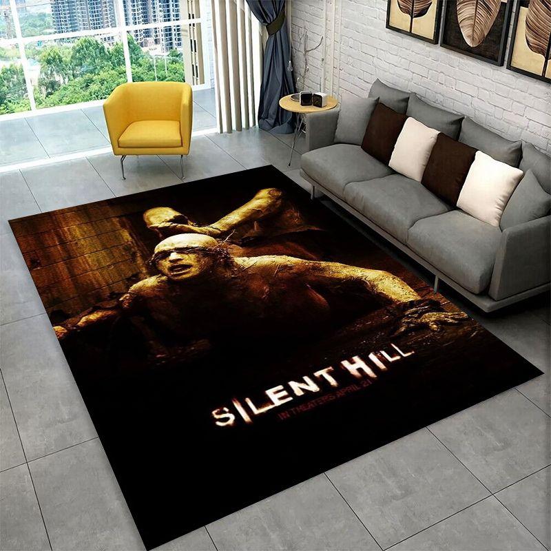 Silent Hill Horror Movie Games Carpet Rug for Bedroom Living Room Sofa Playroom Doormat Home Decor,Kid Play Area Rug Non-slip