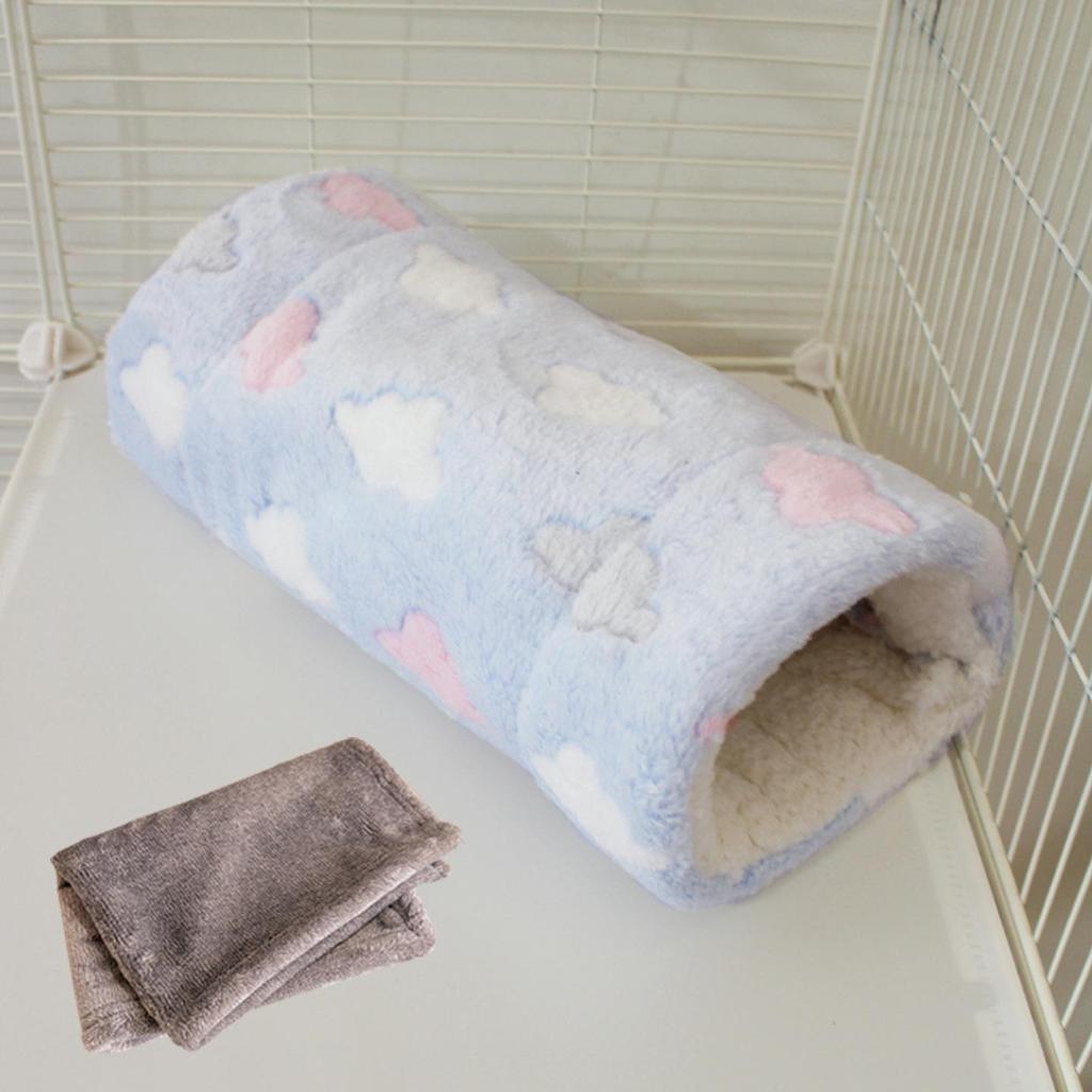 Small Pet Fleece Tunnel & Hammock: Hamster, Rat, Sugar Glider, Guinea Pig Hideout & Bed