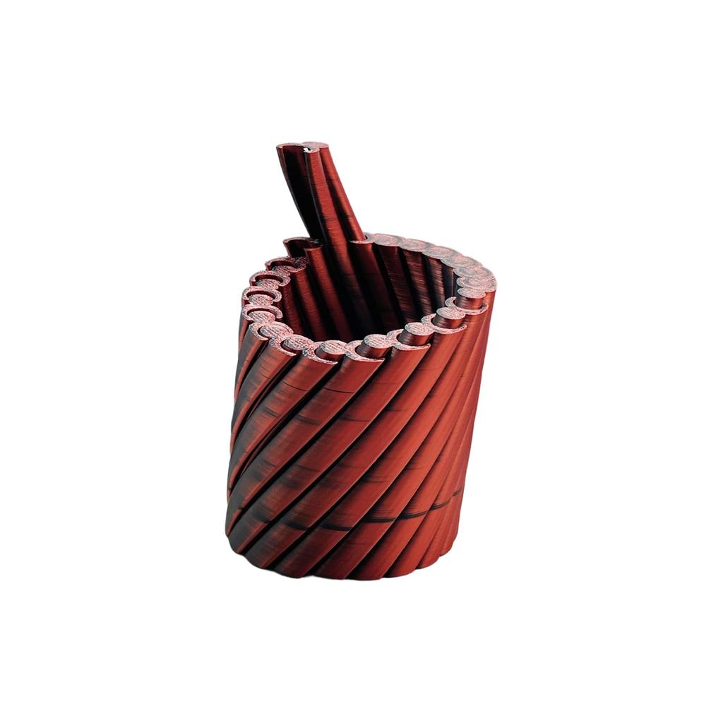 3D Printed Rotating Decompression Pen Holder - Two-tone Gradient Desktop Storage Box, Rotating Stress-relieving Toy, Available In Multiple Colors.