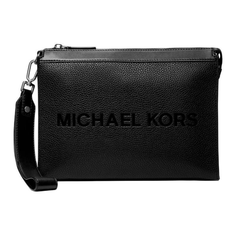 MICHAEL KORS COOPER Casual Logo Printed Cow Leather and Artificial Leather Crossbody Bag Regular Men s Black чёрный