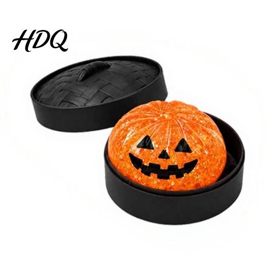 Pískacia hračka Bat Dumpling na Halloween s krabičkou na naparovanie Tekvica Duch Naparovaný buchtička Senzorická na zmiernenie stresu Darčeky na párty Loptička C black