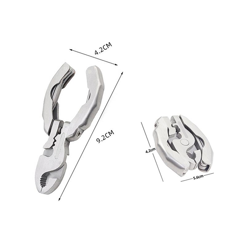Portable Pocket Mini Stainless Steel Folding Pliers Knife Keychain Screwdriver Combination Kit Outdoor Multifunction Tool