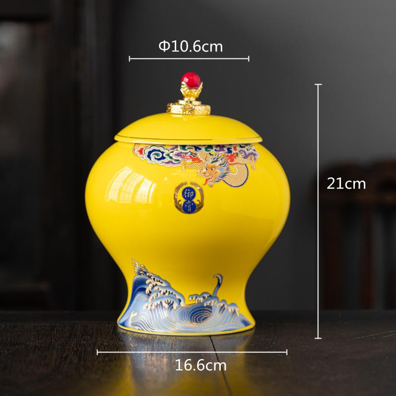 Ceramic Tea Pot Tea Caddy Porcelain Sealed Storage Tank Chinese Vintage Bottle Household Storage Container Home Decoration