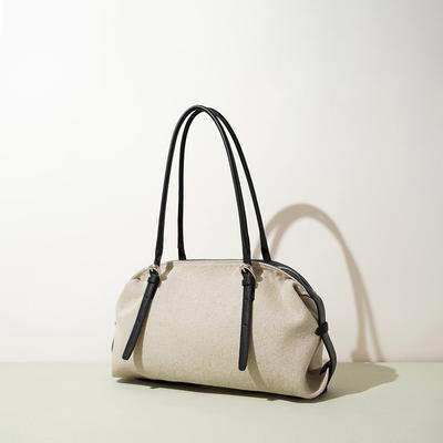 Office Worker Commuter Handbag First Layer Linen Original High-end Sense Light Luxury Fashion Women's Portable Shoulder Bag Women