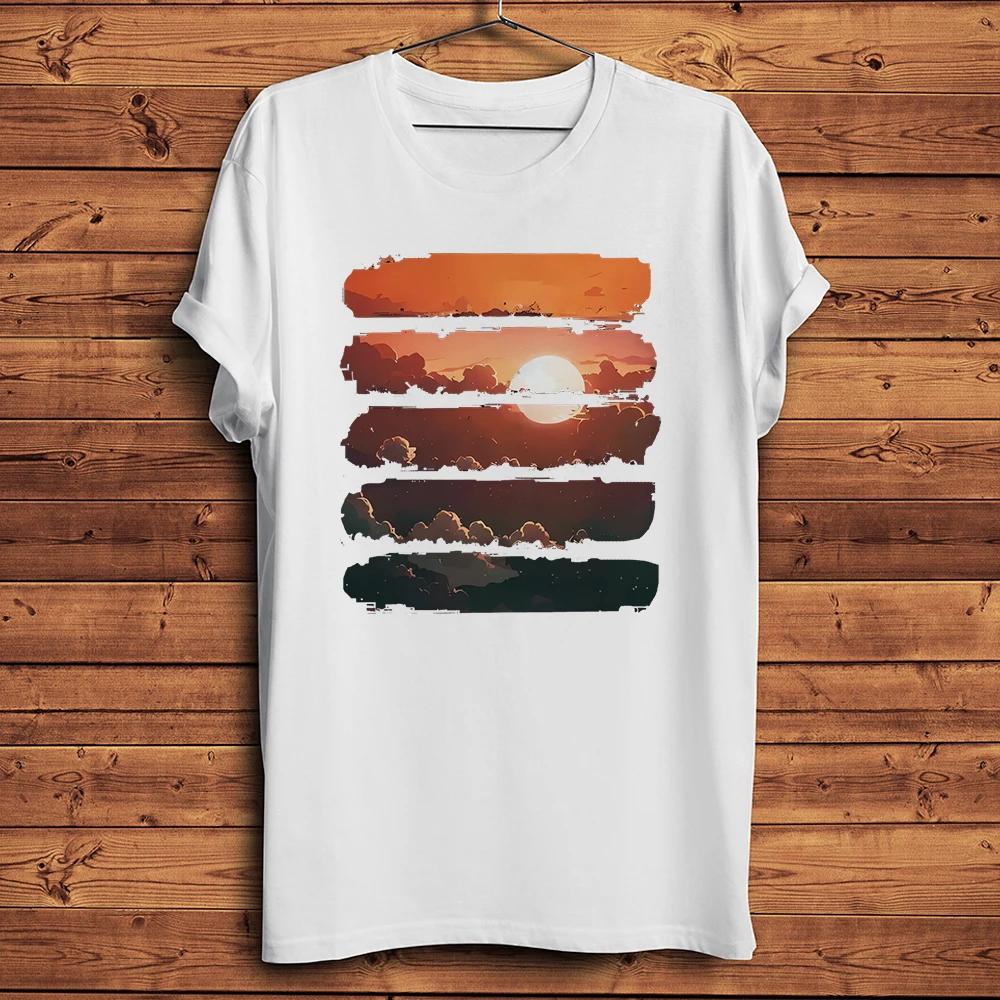 Mountain Clouds Landscape Funny Natural TShirtHomme Unisex Casual Short Sleeve TshirtUnisex Streetwear TeeBreathable Print