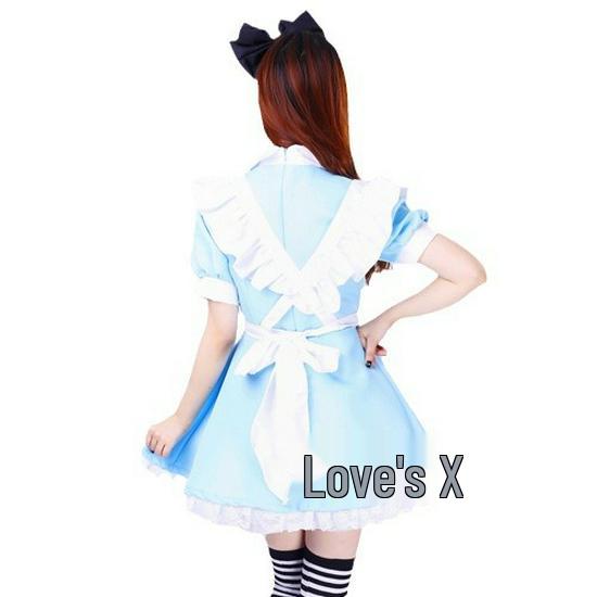 Alice In Wonderland Sky Blue Maid Cosplay Costume