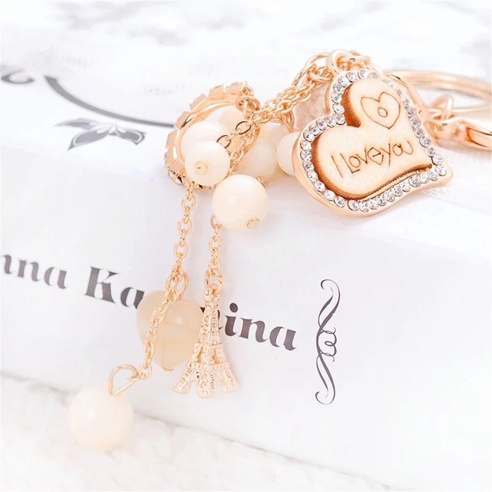 Beads Backpack Pendant Love Heart Interior Accessories Keys Holder Key Ring Bag Pendant Keychains