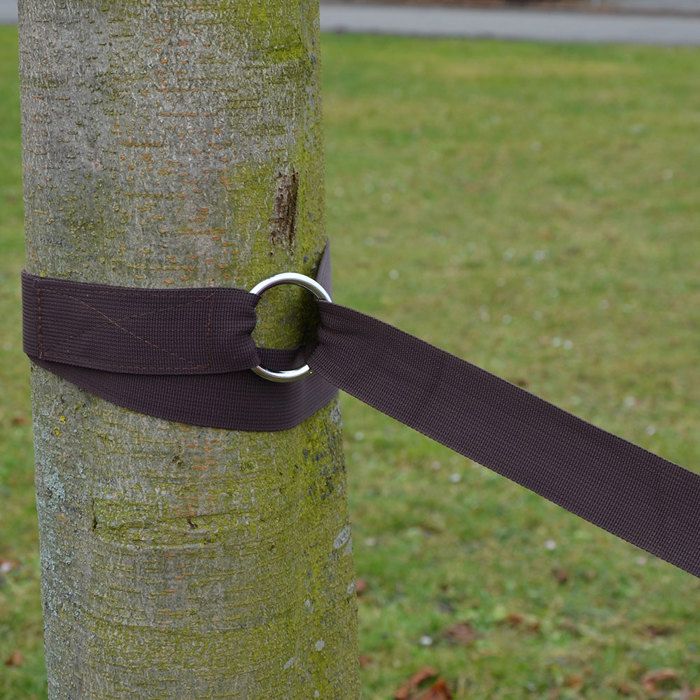 Fixation d'hamac - dhamac - bande brune - résistant à la déchirure - capacité 150 kg - 640 cm de longueur totale