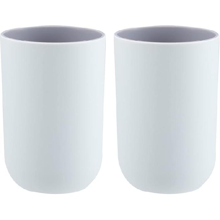 VOCOSTE 2Pcs Bathroom Cups, Toothbrush Cup, Bathroom Toothbrush Cup, Blue, 4.33''x2.76'' 350ml
