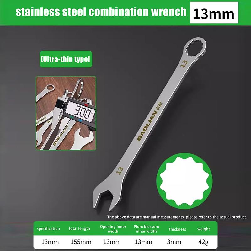 Wholesale 3mm Ultra-thin Wrench Large Dual-purpose Open-end Wrench 4-32mm Cross-border Lightweight Segment
