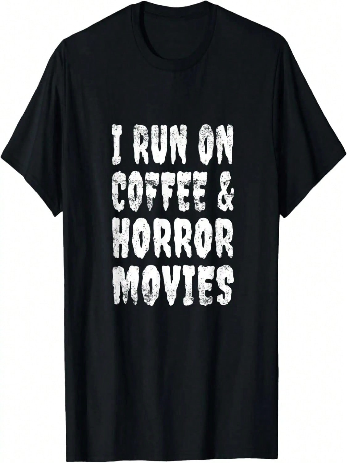 I Run On Coffee And Horror Movies Shirt - Horror Fan T-Shirt S разноцветный