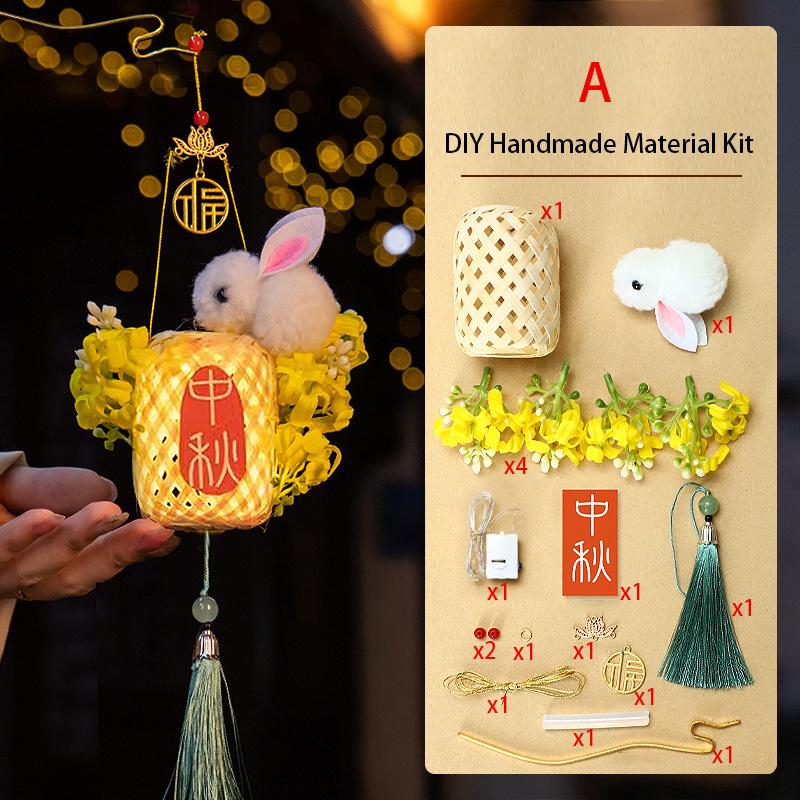 Chinese Mid-Autumn Festival Lanterns New Bamboo Handmade Children s Rabbit Lantern Festive Atmosphere Decoration Handicraft