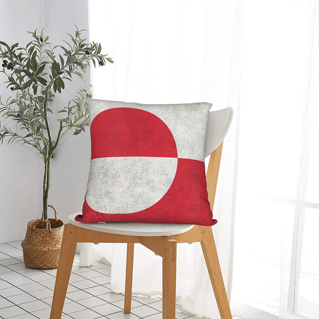 Pillow Case Greenland Flag With Grungy Style Soft Pillow Cover For Living Room Bed Chair Retro Trendy Pillowcases