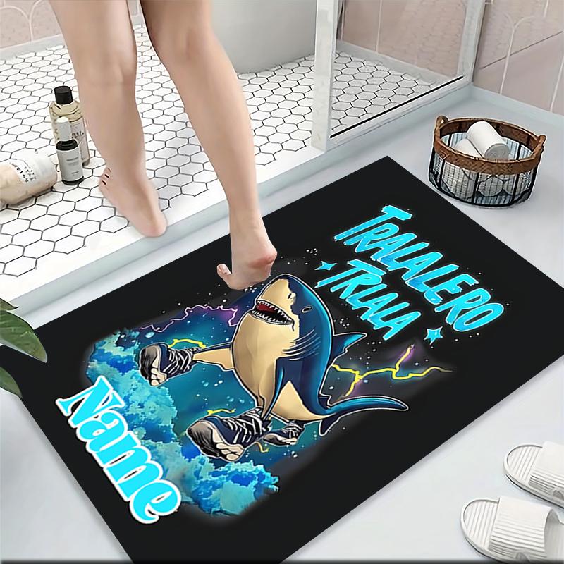 Custom Name "Shark Power: Tralalero Triala" Carpet Rug Customizable Soft Washable Anti-Slip Home Living Room Sofa Mats Personalized Rug. 090994