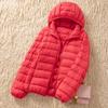 Women's Lightweight Down Jacket Short Warm Fashionable Hooded Lightweight Fitted Outerwear