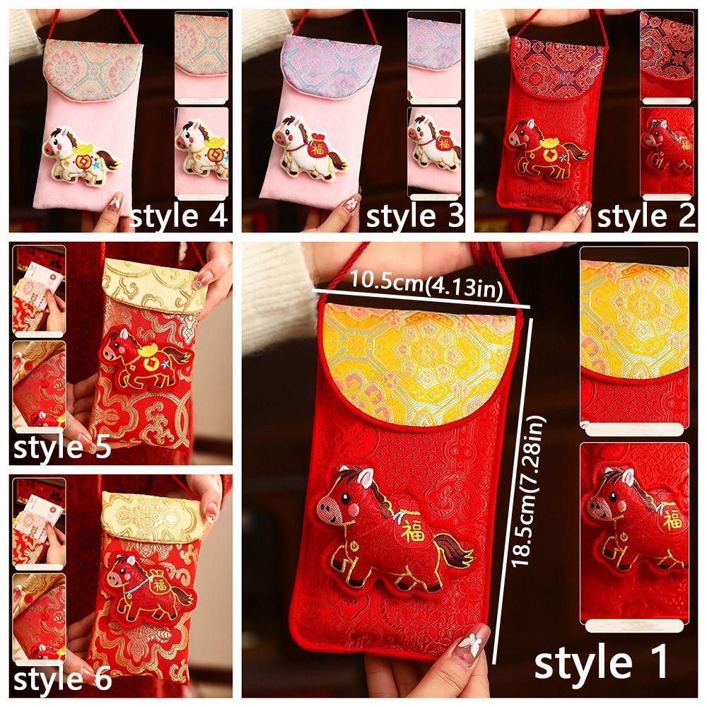 Chinese Style Good Lucky Money Bag Traditional Red Pocket Practical Gift Envelopes New Year Gift