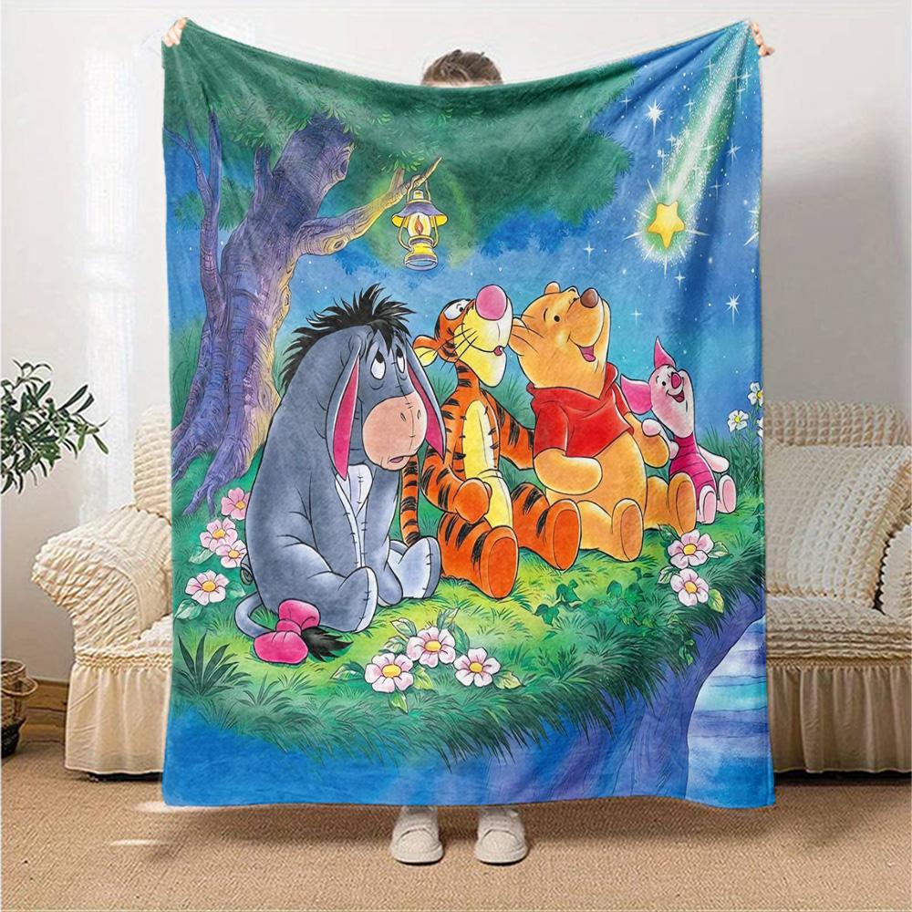 Winnie Pooh Friends Flannel Blanket Super Soft Warm Cozy Blanket For Sofa Bed Office Travel Allseason Home Decor Gift