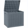 Outdoor Storage Box, 97 L, Recessed Handles, Waterproof, 56 x 41 x 50 cm, Light Grey
