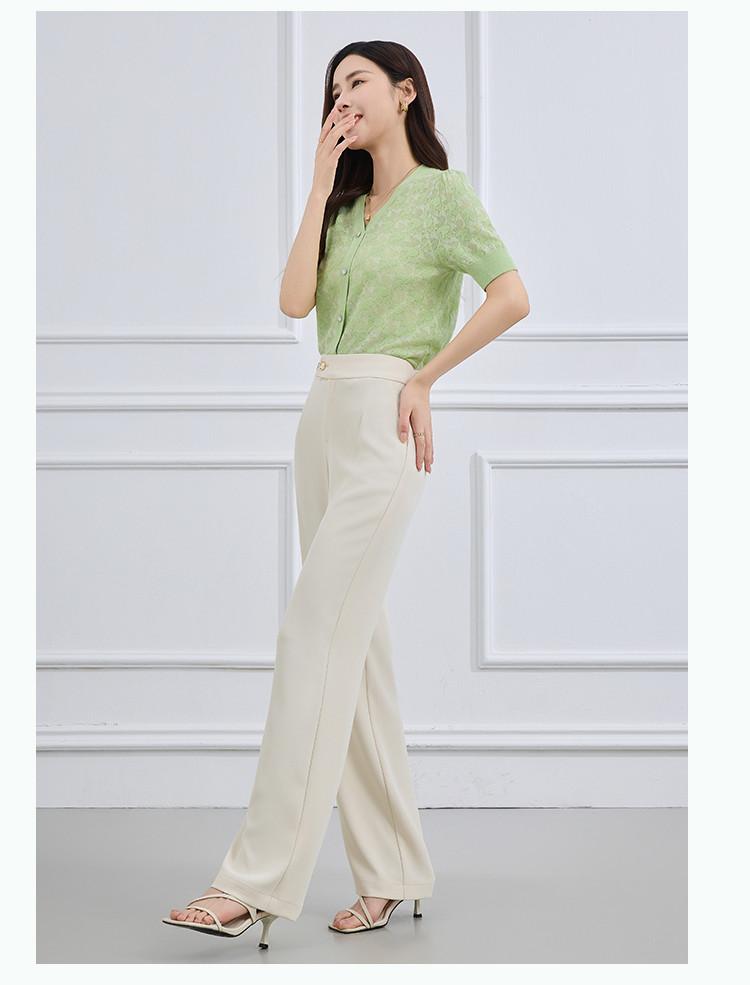 Summer Thin and Simple Straight Leg Casual Pants for Women