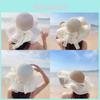 Straw Hat Women Summer Sun Protection Large Brim With Bow For Beach Vacation