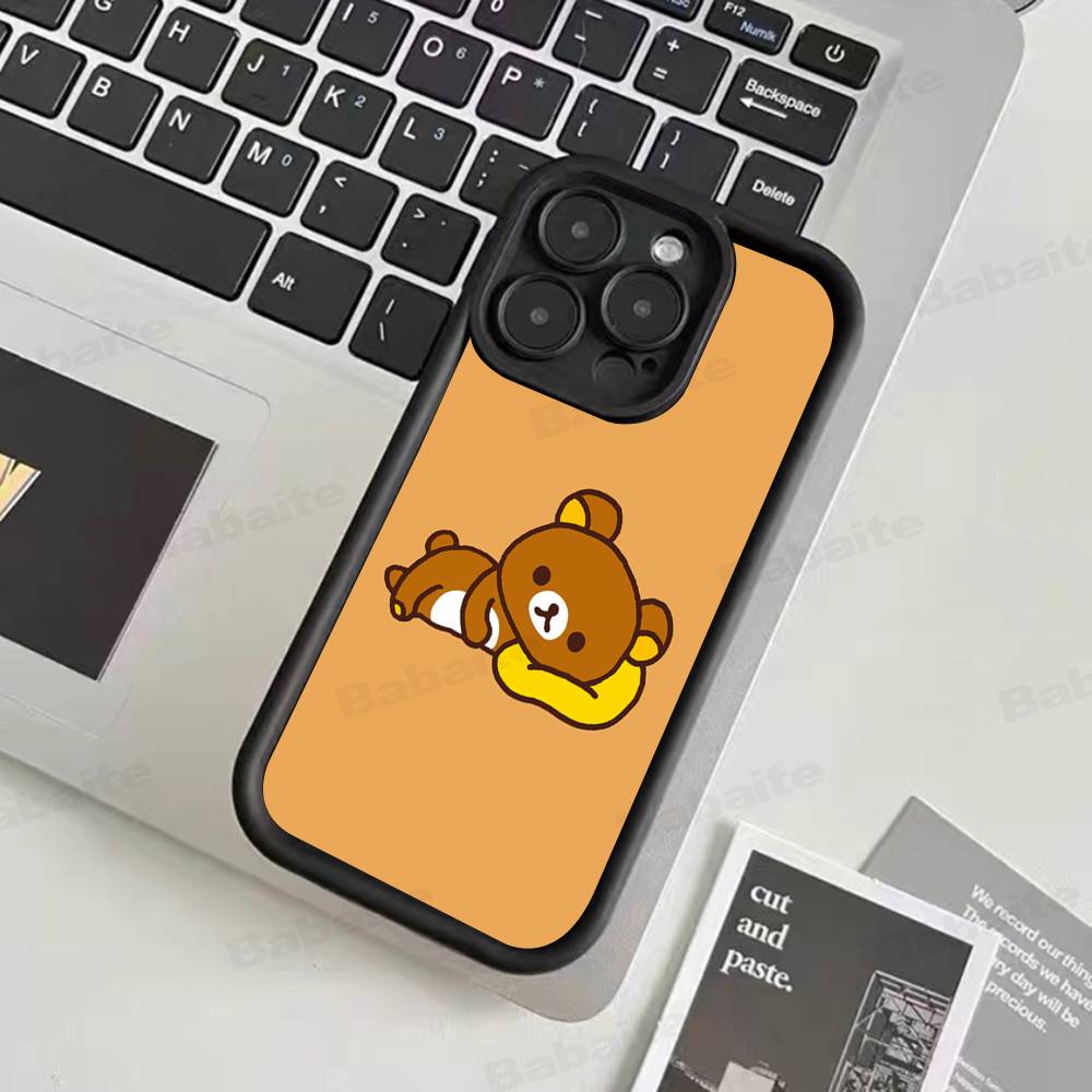 Cartoon Rilakkuma Bear Phone Case For iPhone 17 16 15 14 13 12 11 Air Plus Pro Max Soft Back Cover