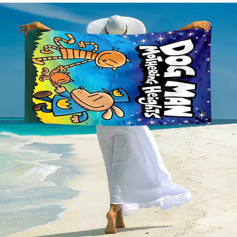 1pc DogMan2 Beach Towel, Comfortable and Thick, and Swimming/Bath/Picnic/Camping Towel, Suitable for Seaside Beaches