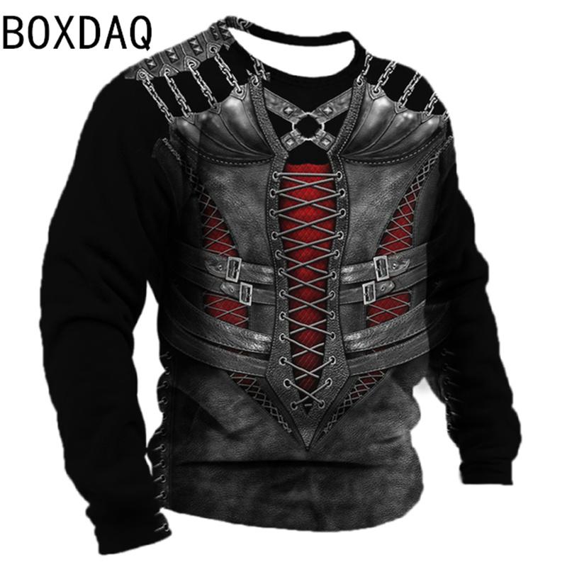 

T-Shirt à Manches sulfet Col Rond pour Homme, Vêtement en Coton, Imprimé Armure, à la Mode, Style Décontracté, Grande Taille 6XL S