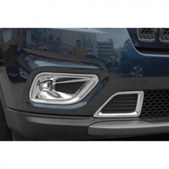 For Jeep Cherokee - Chrome Front Bumper Fog Light Frame Cover Decor Trim
