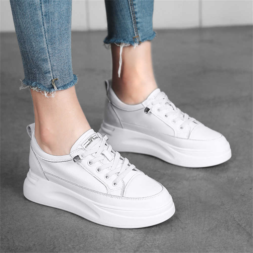 Fashion Real Leather Height Increasing Sales Casual Women Shoes Sneakers Unisex Running Shoes Sports Maker Special Offers