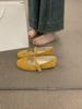 Scarpe Mary Jane in camoscio con testa rotonda, scarpe basse non stancanti, berretto piatto, scarpe da ballo singole da donna