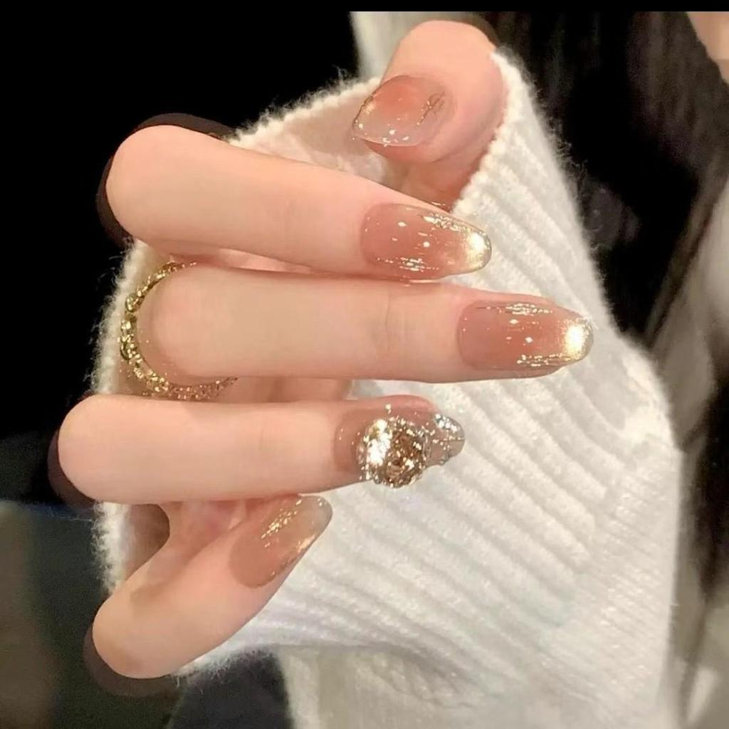 Handmade High-End Flash Diamond Nails: Boost Skin Glow with Pure Desire Style