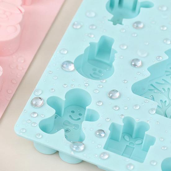 Vánoční silikonová forma nepřilnavá potravinářská vhodná do myčky snadné vyjímání DIY Santa Claus sněhulák sob čokoláda bonbóny dort fondán sušenky forma