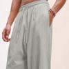 Spring Summer Mens Linen Pants Casual Thin Solid Color Trousers Men Elastic Waist Drawstring Breathable Holiday Beach Wear