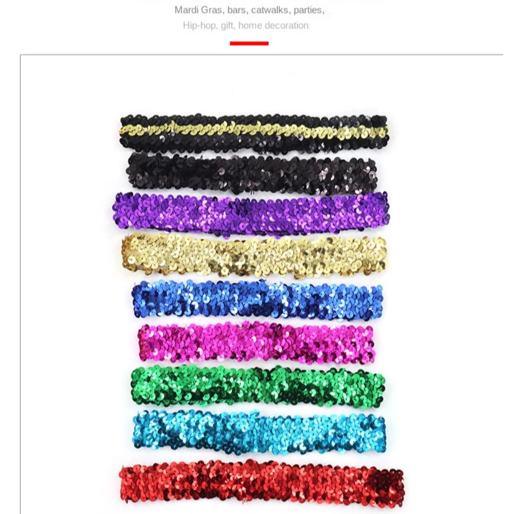 Glänzende Schleife Pailletten Stirnband Kopfschmuck Elastische Haarschleife Party Geschenk Glitzer Haarband