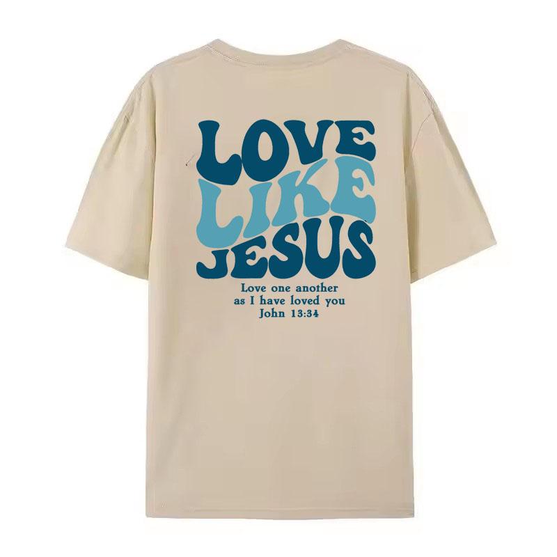 Jesus Liebt Dich Druck T-Shirt Liebe Wie Jesus Shirt Christliches Merch Christliche T-Shirts Jesus Ist König Bibelvers Grafik Unisex Oberteile