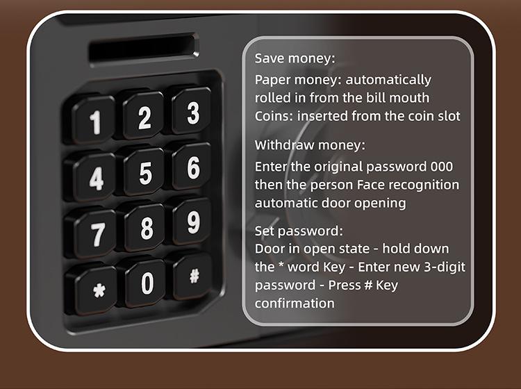 Children's ATM Piggy Bank with Music and Large Capacity Coin Box